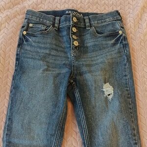 Girls Size 12R - Button Up Blue Distressed Jeans - Arizona